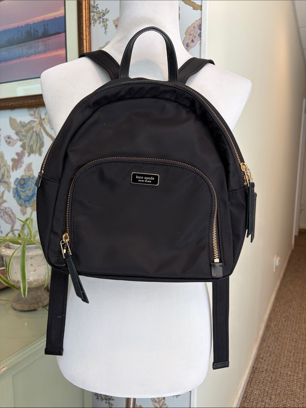 kate spade New York Dawn Medium Nylon Backpack with Gold Hardware